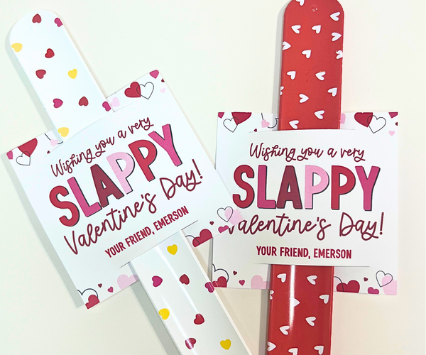 Slap Bracelet Valentine, Slappy Valentine's Day Tag, Non-Candy Valentine