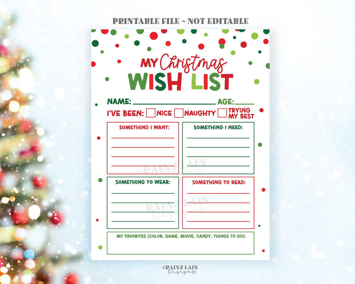 printable-christmas-wish-list-for-kids-santa-wish-list-holidays-wish-rainy-lain-designs-llc for Free Printable Wish List For Christmas Printable Christmas Wish List for Kids, Santa Wish List, Holidays Wish – Rainy Lain Designs LLC for Free Printable Wish List For Christmas