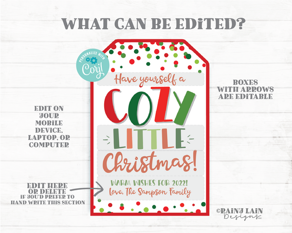 Have yourself a Cozy little Christmas Tag Fuzzy Blanket Gift Holiday Throw Scarf Socks Mittens Gloves Teacher Staff PTO