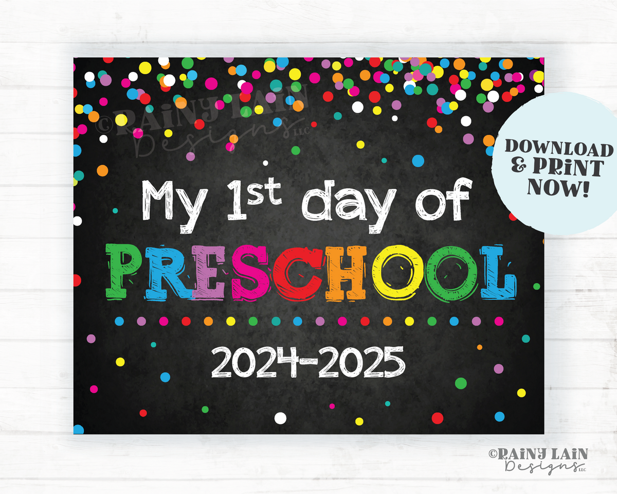 first-day-of-preschool-sign-pre-school-back-to-school-chalkboard-print-rainy-lain-designs-llc for Free Printable 1st Day Of Preschool First Day of Preschool Sign Pre-School Back to School Chalkboard Print – Rainy Lain Designs LLC for Free Printable 1st Day Of Preschool