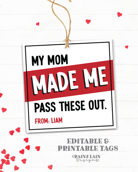 My Mom Made Me Pass These Out Valentine Cards, Tween Valentine, Easy Boy Valentine's, Boy Valentine Class, my mom made me valentine's