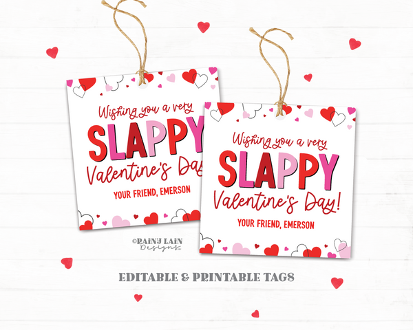 Slap Bracelet Valentine, Slappy Valentine's Day Tag, Non-Candy Valentine