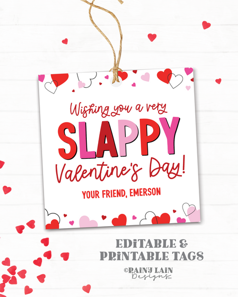 Slap Bracelet Valentine, Slappy Valentine's Day Tag, Non-Candy Valentine