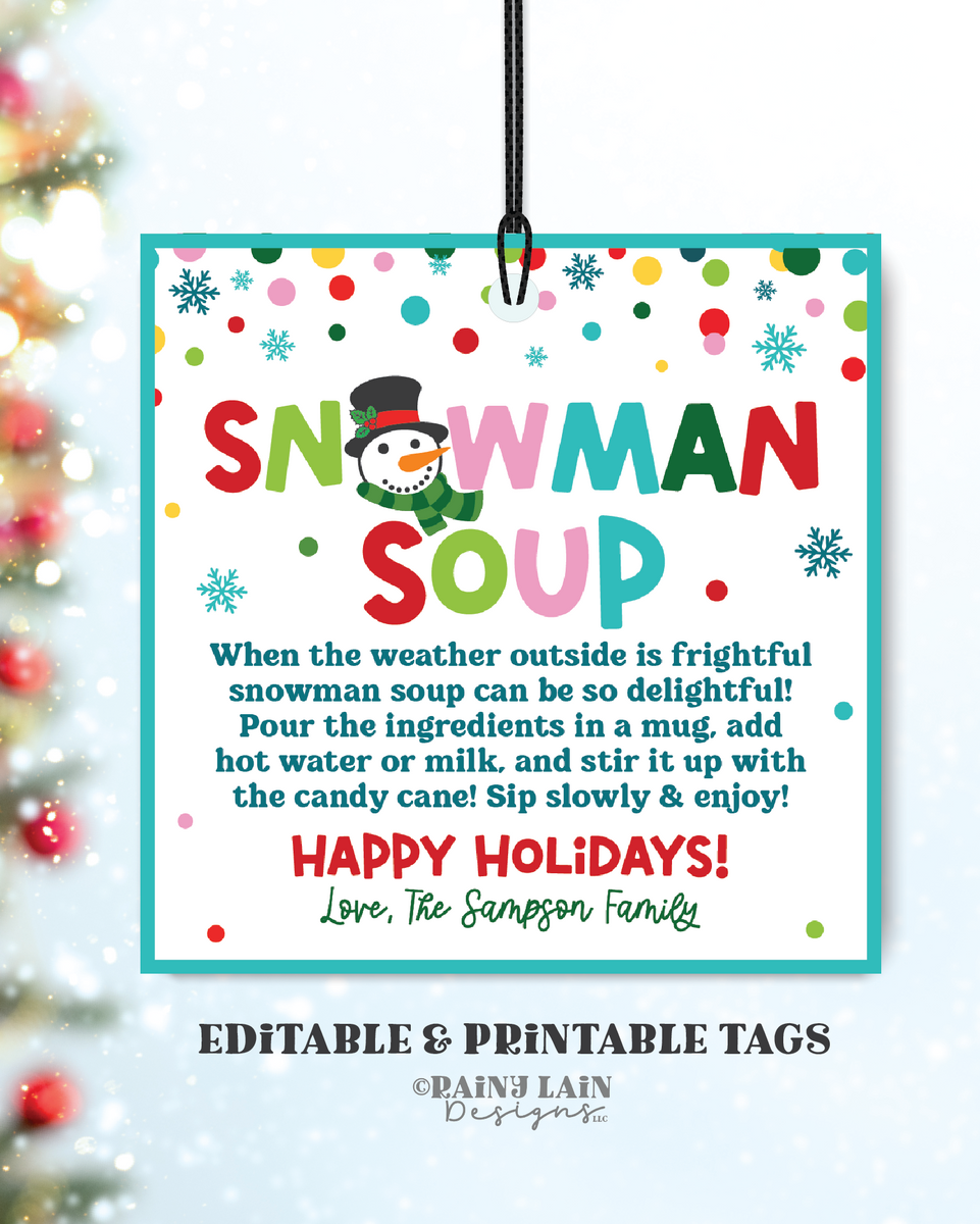 snowman-soup-hot-chocolate-gift-tag-editable-christmas-hot-cocoa-labe-rainy-lain-designs-llc for Snowman Soup Free Printable Poem Snowman Soup Hot Chocolate Gift Tag, Editable Christmas Hot Cocoa Labe – Rainy Lain Designs LLC for Snowman Soup Free Printable Poem