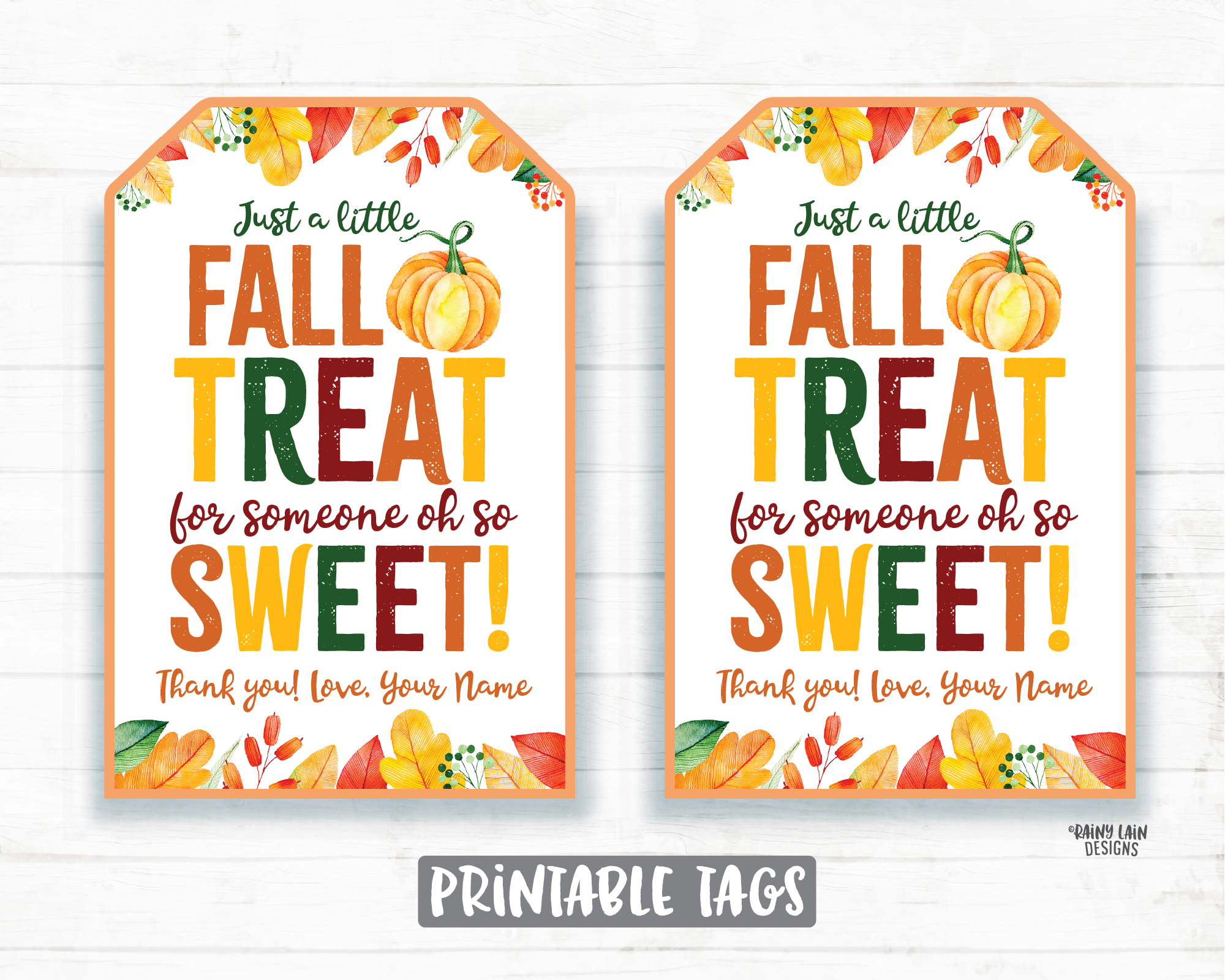 Fall Treat Tag Fall Thank you Tag Fall Appreciation Gift Tags Thanksgiving Favor Tags Employee Company Essential Staff Teacher Thank you Tag