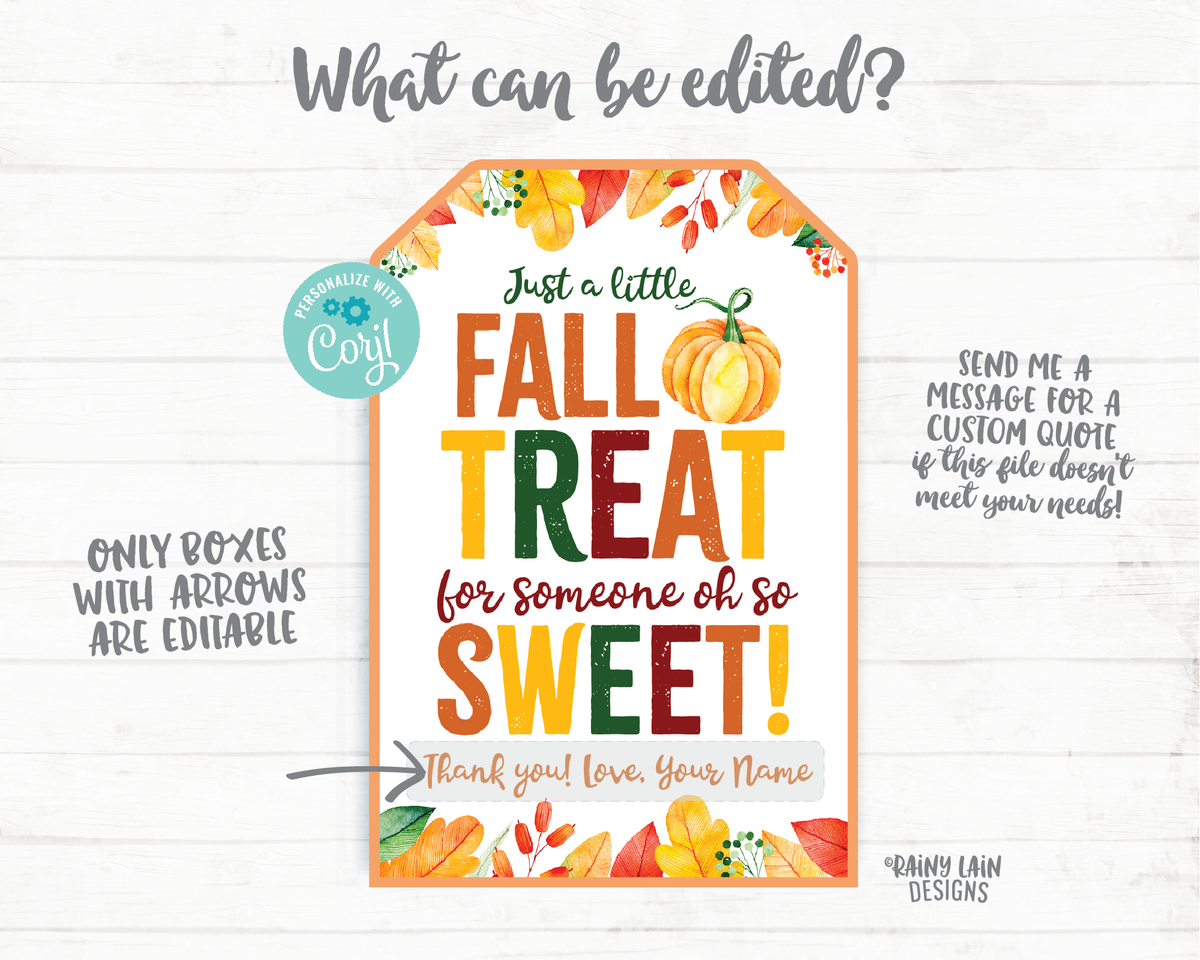 Fall Thank you Tags, Thank you Stickers, Bakery Cookie Treat Tag Schoo –  Rainy Lain Designs LLC