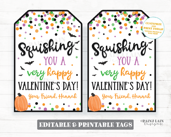 Squishing You a Happy Halloween Tag Squishies Squish You Squishy Toy Squishee Squeeze To Student From Teacher Classmate Preschool Non-Candy