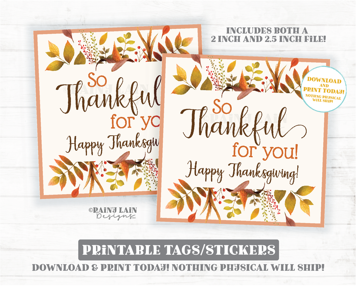 Fall Thank you Tags, Thank you Stickers, Bakery Cookie Treat Tag Schoo –  Rainy Lain Designs LLC