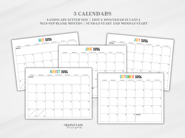 2026 Summer Planner for Kids, Editable Family Organizer, Summer Calendars Canva Template