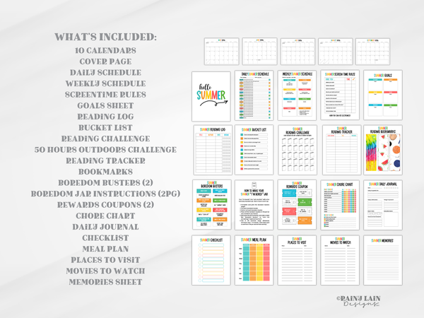 2026 Summer Planner for Kids, Editable Family Organizer, Summer Calendars Canva Template