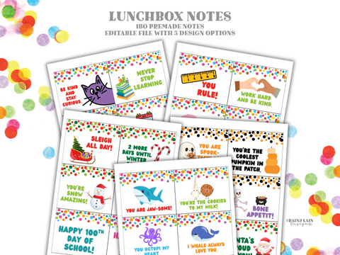 Lunch Box Notes for Kids, Lunchbox Note Templates, Positive Affirmations, Interesting Facts, Lunchbox Jokes for Kids, Funny Lunch Box Notes
