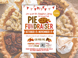 Pie Fundraiser Flyer, Editable Canva Template