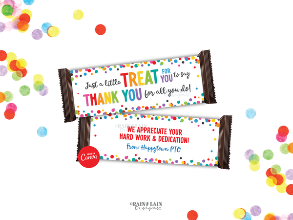 Printable Candy Bar Wrapper, Teacher Appreciation Candy Bar Wrapper, PTO PTA, Employee, Staff, Co-Worker, Volunteer, Nurse