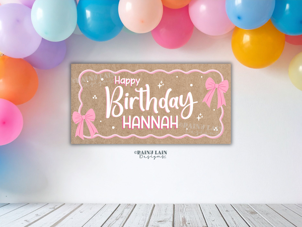 Happy Birthday Banner Template, Editable Canva Banner, 36 x 72, DIY Painted Sign