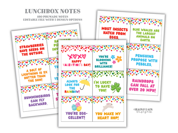 Lunch Box Notes for Kids, Lunchbox Note Templates, Positive Affirmations, Interesting Facts, Lunchbox Jokes for Kids, Funny Lunch Box Notes
