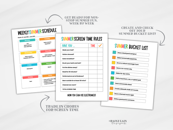 2026 Summer Planner for Kids, Editable Family Organizer, Summer Calendars Canva Template