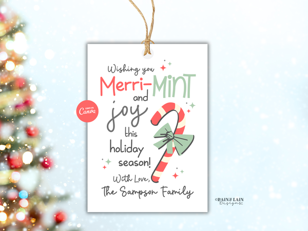 Merri-Mint Christmas Gift Tag Template | Editable Canva Printable