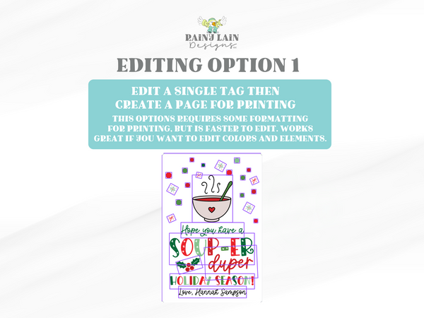 Christmas Soup Gift Tag, Soup-er Duper Holiday, Editable Soup Mix Tag, Canva Template