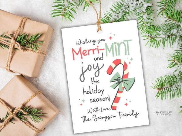 Merri-Mint Christmas Gift Tag Template | Editable Canva Printable