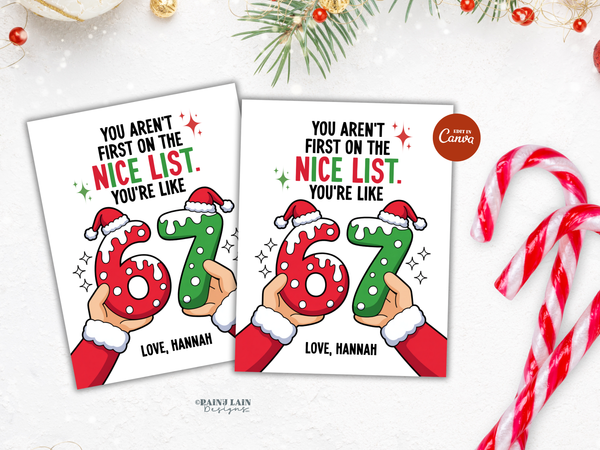67 Christmas Candy Cane Holder Tag Set, Printable Editable Canva