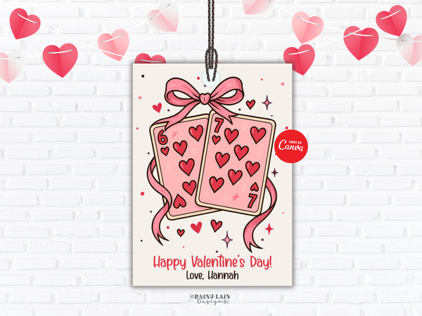 Valentine's Day 67 Tag, Non-Candy Kids Classroom Valentine, Six Seven, Canva Template