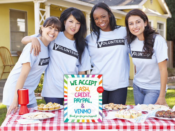We Accept Cash and Credit Cards Sign Editable PayPal Venmo Cookie Booth Printable Bake Sale Fundraiser Bakery Craft Show Handmade Payment