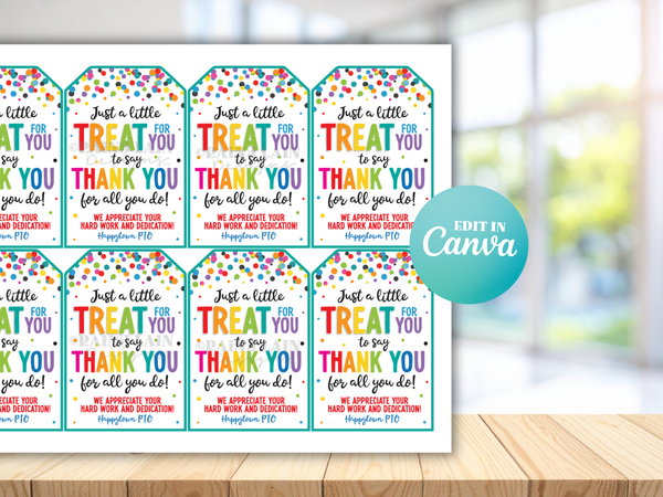 Treat for you to say Thank you for all you do Tag We appreciate you Gift Employee Appreciation Company Staff Corporate Teacher PTO School