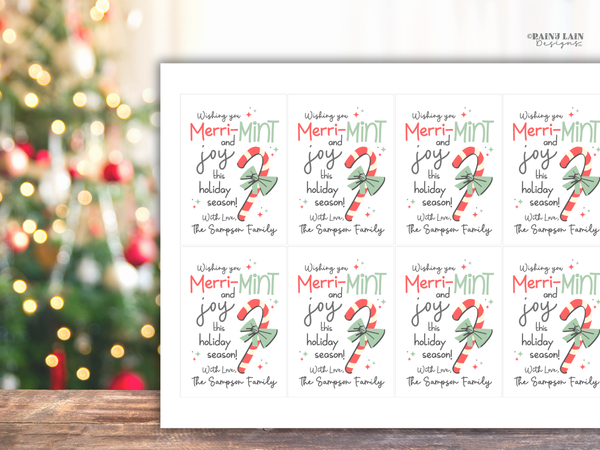 Merri-Mint Christmas Gift Tag Template | Editable Canva Printable