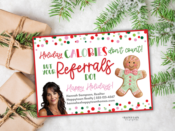 Realtor Holiday Card, Christmas Cookies Printable Marketing, Editable in Canva