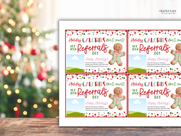Realtor Holiday Card, Christmas Cookies Printable Marketing, Editable in Canva