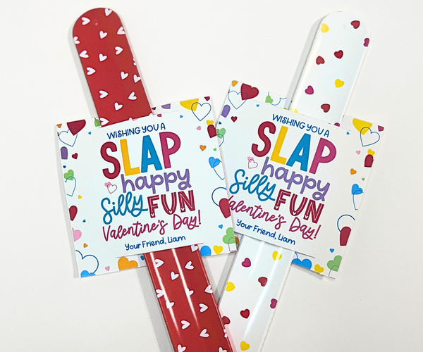 Slap Bracelet Valentine, Slap Happy Silly Fun Valentine's Day Gift Tag, Preschool Classroom, Printable, Non-Candy, Editable Digital Download
