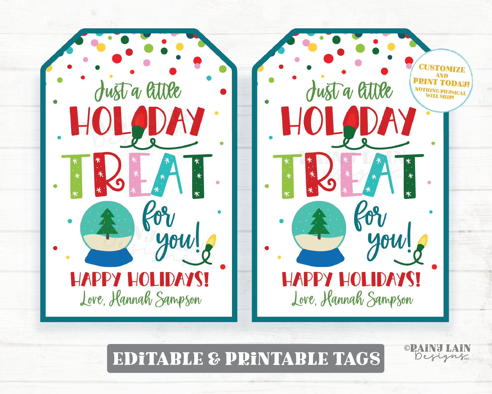 Free Printable Christmas Treat Tags