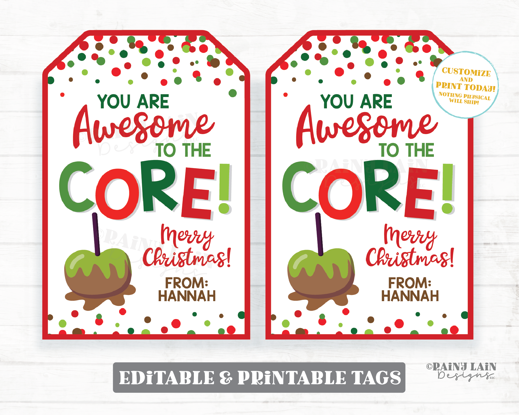 awesome-to-the-core-christmas-tag-candy-apple-caramel-thank-you-gift-a-rainy-lain-designs-llc for Free Printable Apple Gift Tags Awesome to the Core Christmas Tag Candy Apple Caramel Thank you Gift A – Rainy Lain Designs LLC for Free Printable Apple Gift Tags