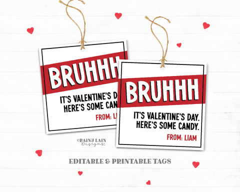 Bruh Valentines Cards, Printable Bruh Valentine, Tween Valentine, Bruh Valentines Cards, Easy Boy Valentine's, Boy Valentine Class, Candy