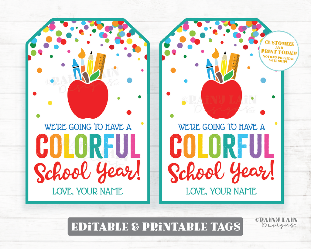 End of the School Year Gift Tags for Students, Chalk/Crayons/Paint