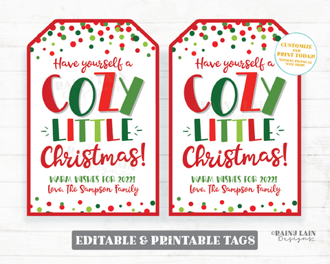 Have yourself a Cozy little Christmas Tag Fuzzy Blanket Gift Holiday Throw Scarf Socks Mittens Gloves Teacher Staff PTO