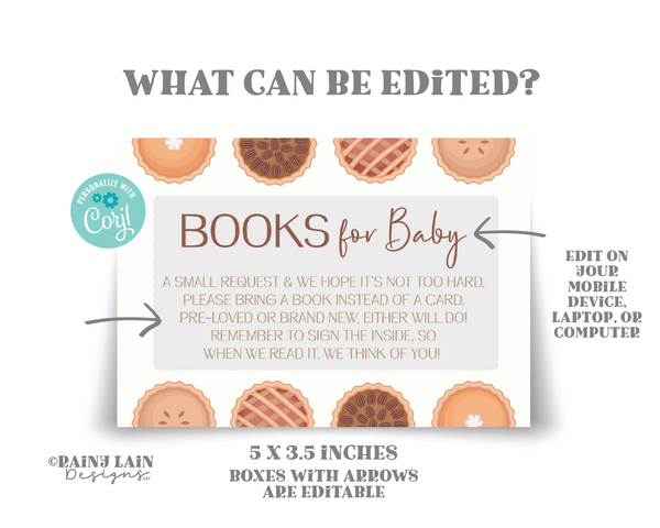 Cutie Pie Baby Shower Invitation Template, Fall Baby Shower Invite, Little Cutie Pie, Gender Neutral, Pumpkin Pie, Digital Download
