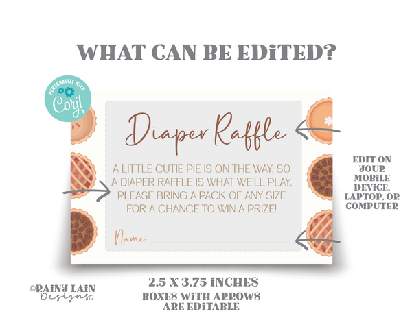 Cutie Pie Baby Shower Invitation Template, Fall Baby Shower Invite, Little Cutie Pie, Gender Neutral, Pumpkin Pie, Digital Download