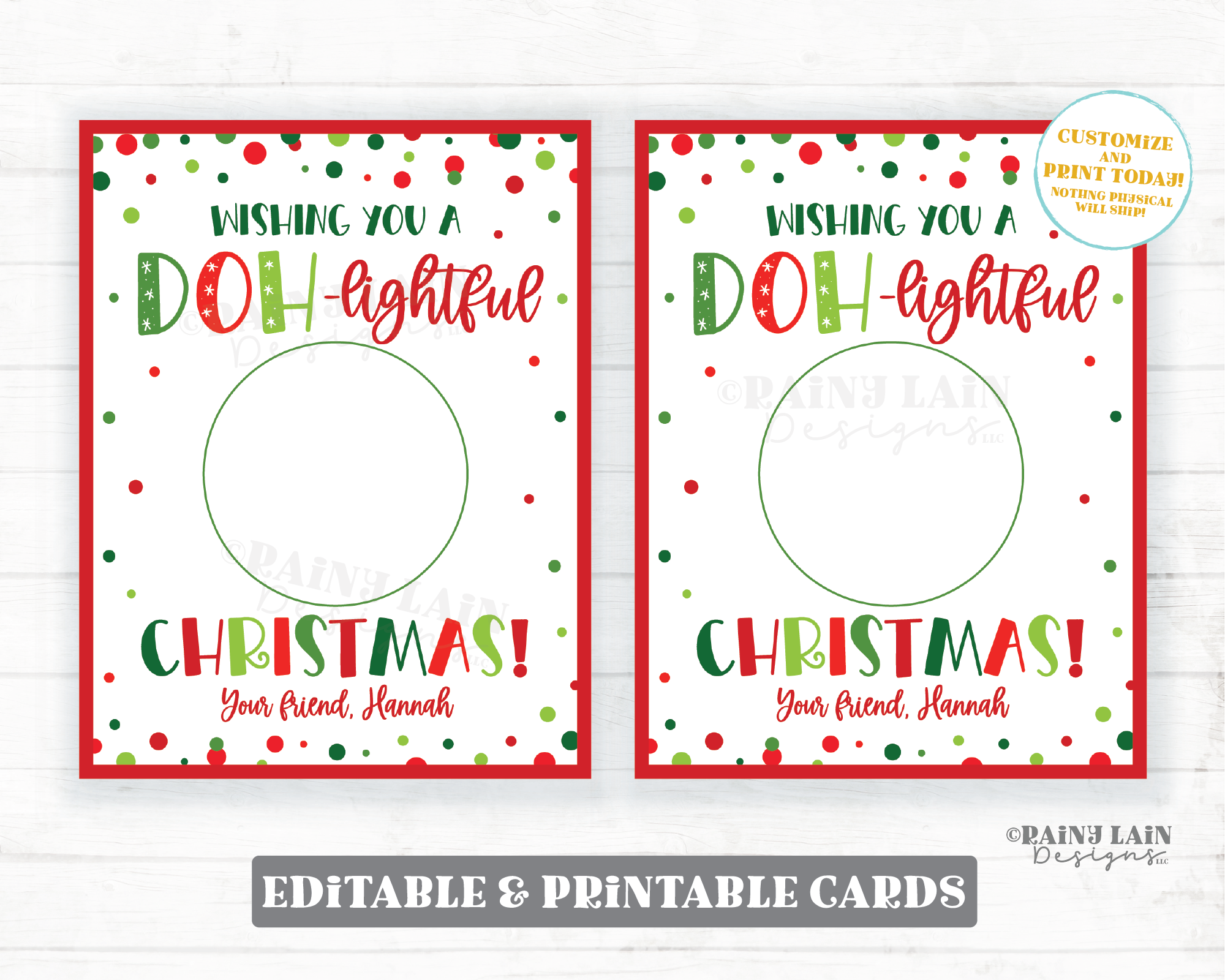 Doh lightful Christmas Card Play dough Gift Tag Holiday Playdough From Rainy Lain Designs LLC