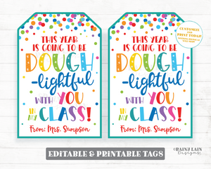 Dough-lightful School Year Tag, Play dough, Playdough, Editable First Day, 1st Back to School Gift Doh Classroom Student From Teacher