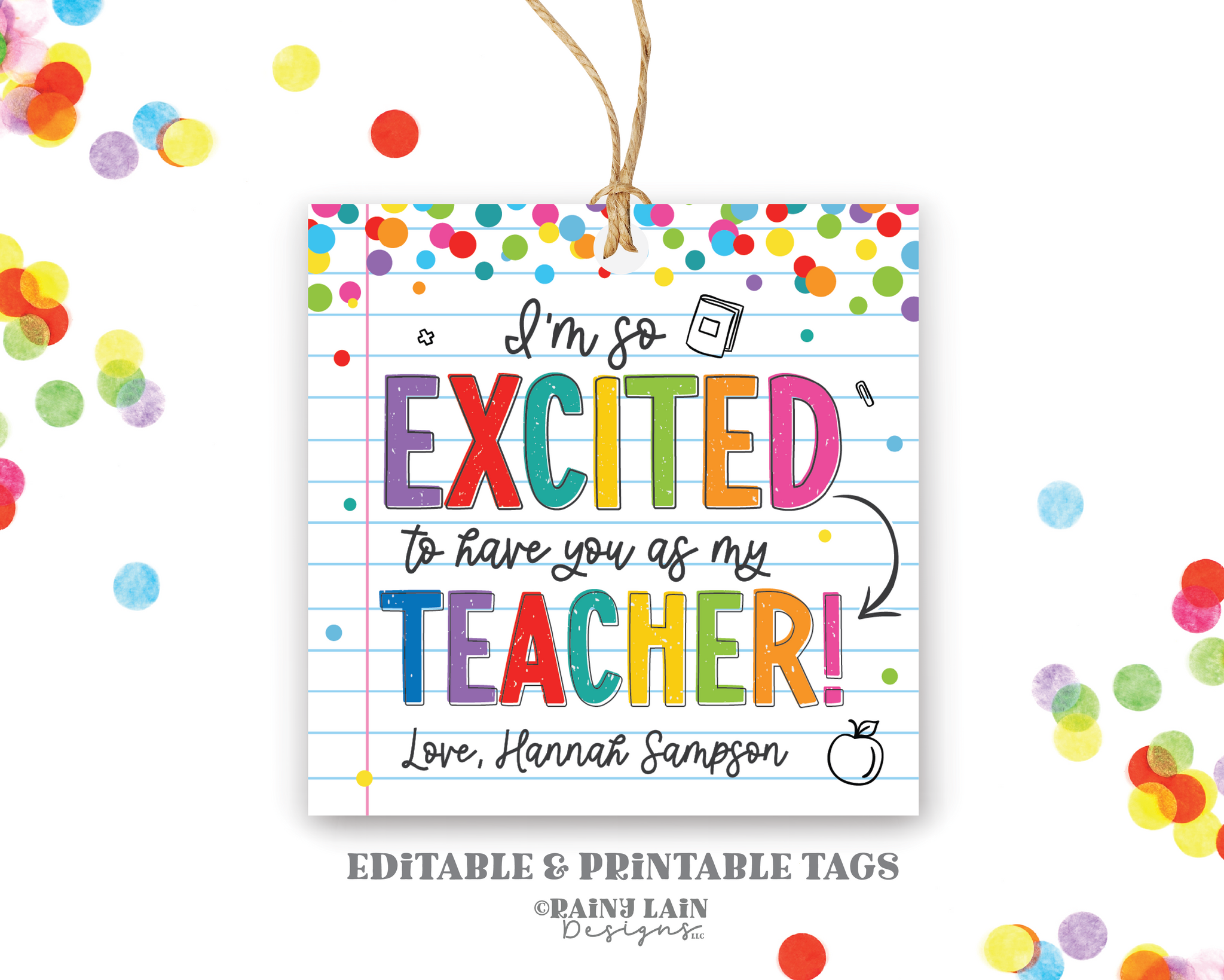 Teacher Gift Tag From Student, First Day Of School Teacher Gift Ideas, Welcome Back To School Gift Tag, New Teacher Gift Tag Downloadable