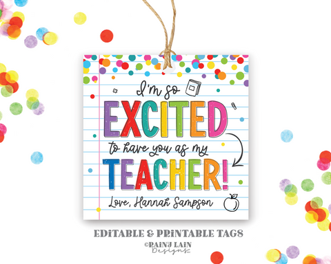 Teacher Gift Tag From Student, First Day Of School Teacher Gift Ideas, Welcome Back To School Gift Tag, New Teacher Gift Tag Downloadable