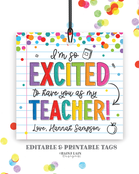 Teacher Gift Tag From Student, First Day Of School Teacher Gift Ideas, Welcome Back To School Gift Tag, New Teacher Gift Tag Downloadable