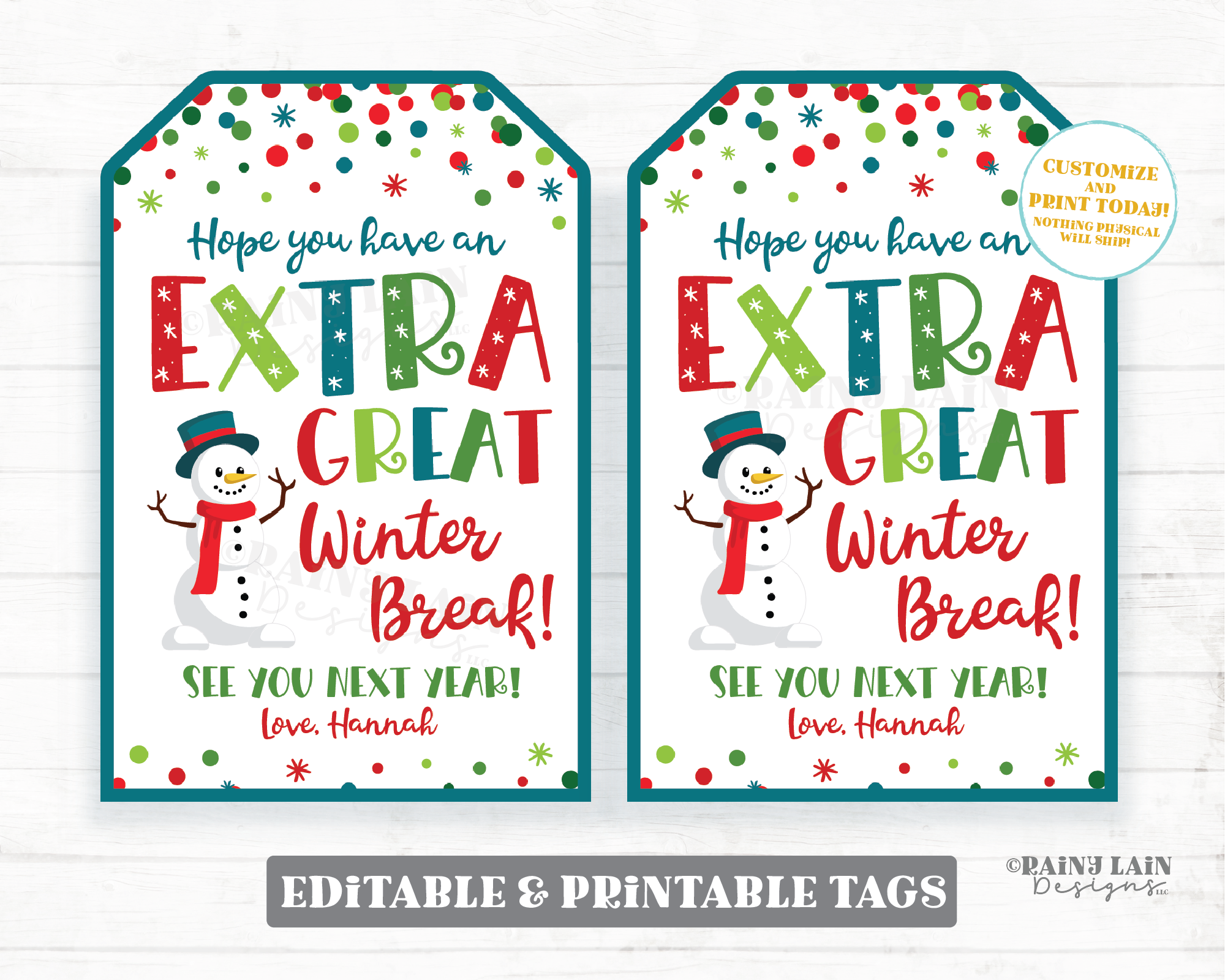Holiday Gift Tags for Student Gifts - Pre-K Pages