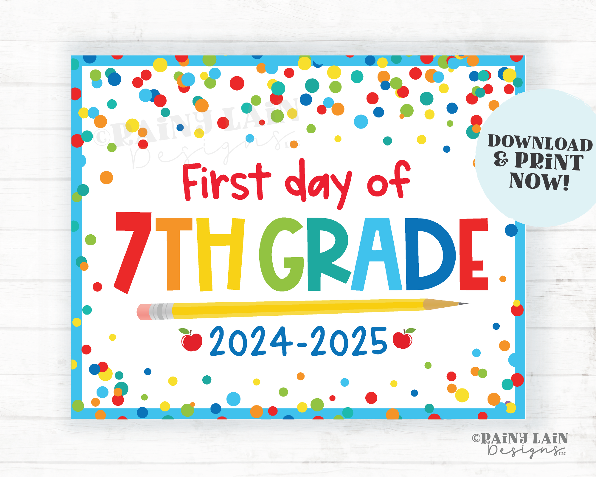 First Day Of 7th Grade Printable Free First Day Of 7th Grade Printable Free