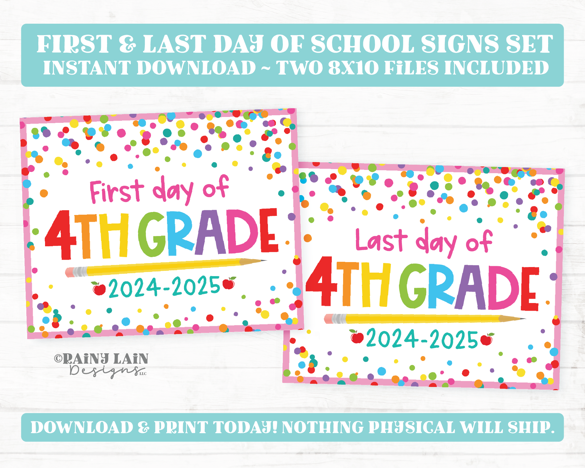 first-and-last-day-of-4th-grade-sign-set-1st-day-of-fourth-grade-print-rainy-lain-designs-llc