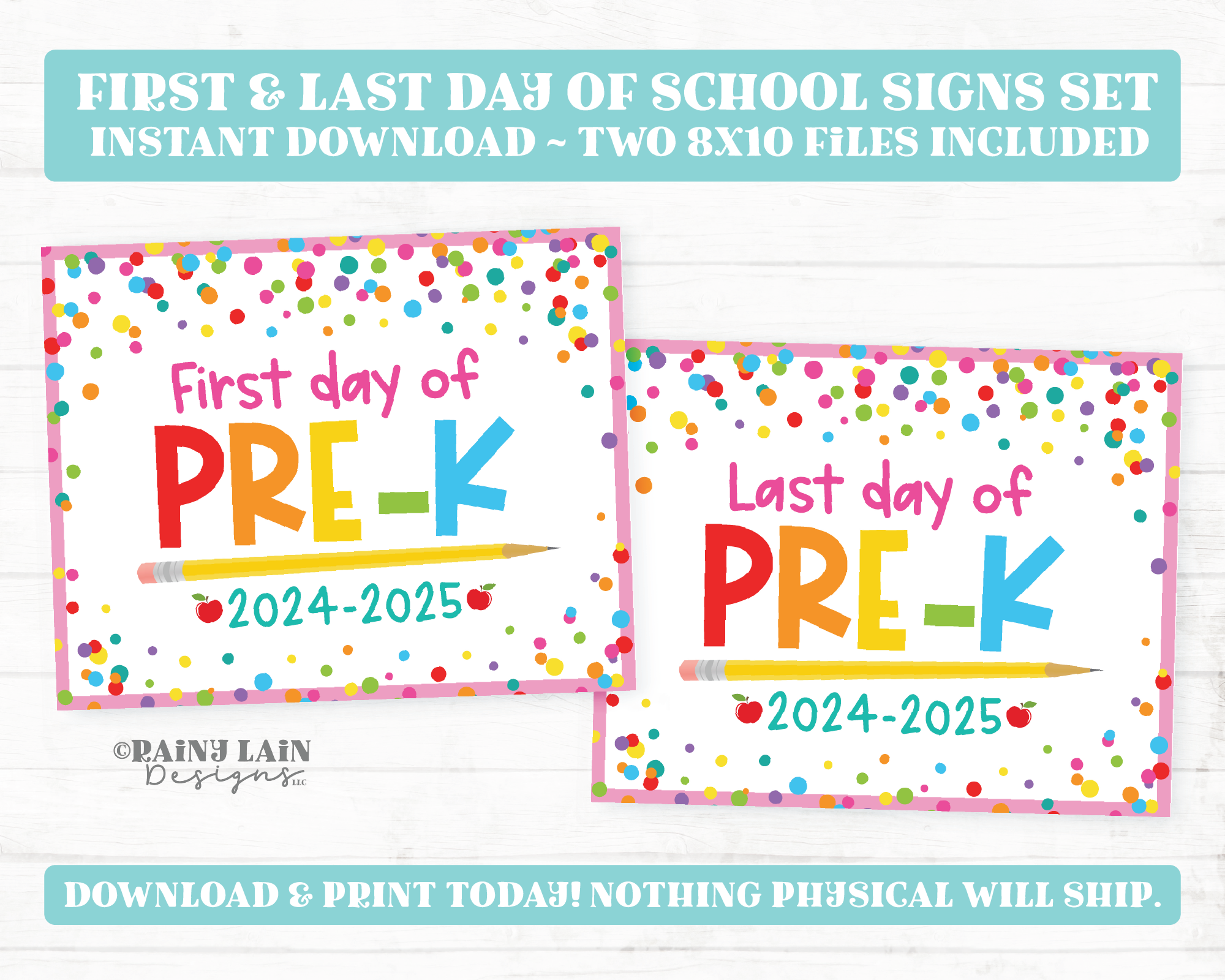 First and Last Day of Pre-K Sign Set 1st Day of Pre-Kindergarten Print – Rainy Lain Designs LLC first-and-last-day-of-pre-k-sign-set-1st-day-of-pre-kindergarten-print-rainy-lain-designs-llc