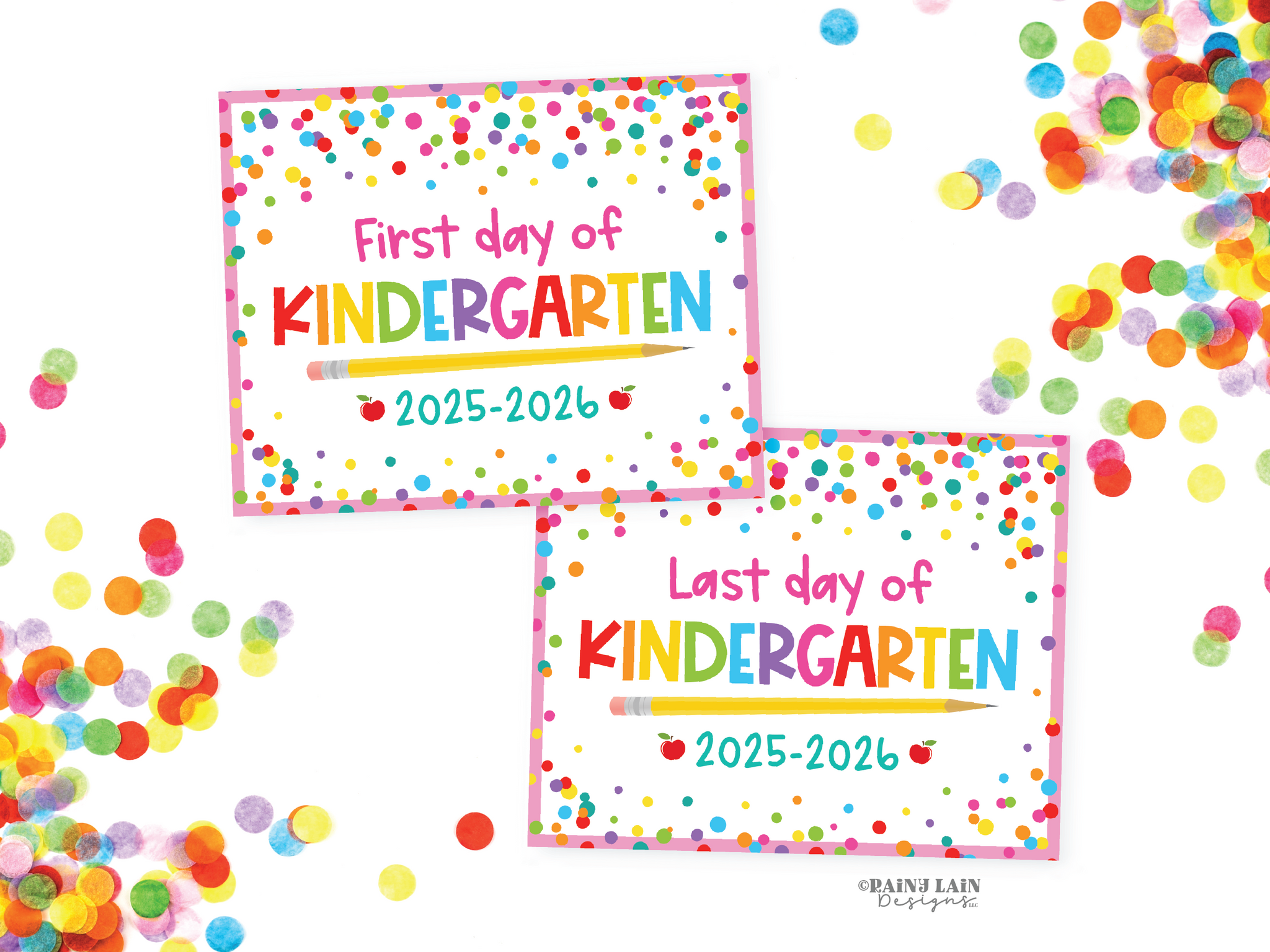 First and Last Day of Kindergarten Sign Set 1st Day of Kinder Printable School Picture Board Back to School Chalkboard