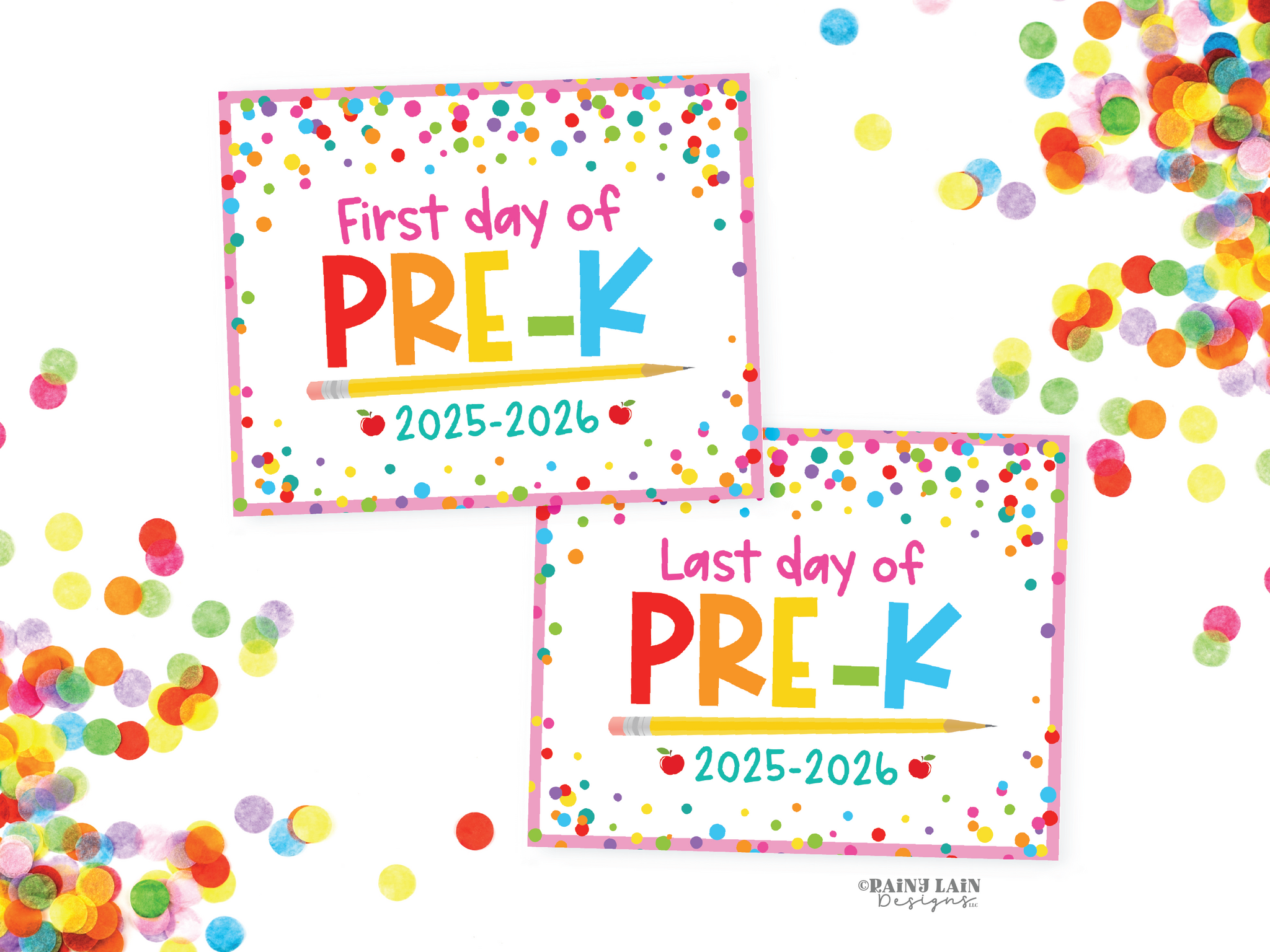 First and Last Day of Pre-K Sign Set 1st Day of Pre-Kindergarten Printable School Picture Board Back to School Chalkboard