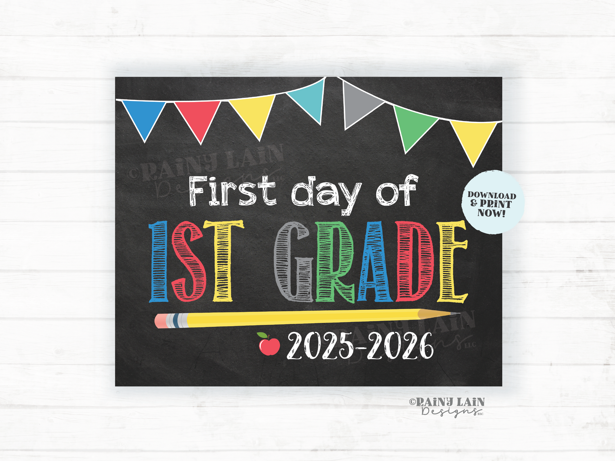 First Day of 1st Grade Sign Boy Printable First Day of School Sign Back to School Chalkboard Sign 1st Day of School Instant Download